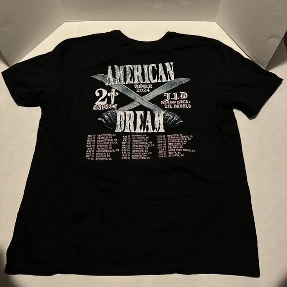 21 savage and JID The American Dream Tour Unisex Adult XL - Picture 2 of 2